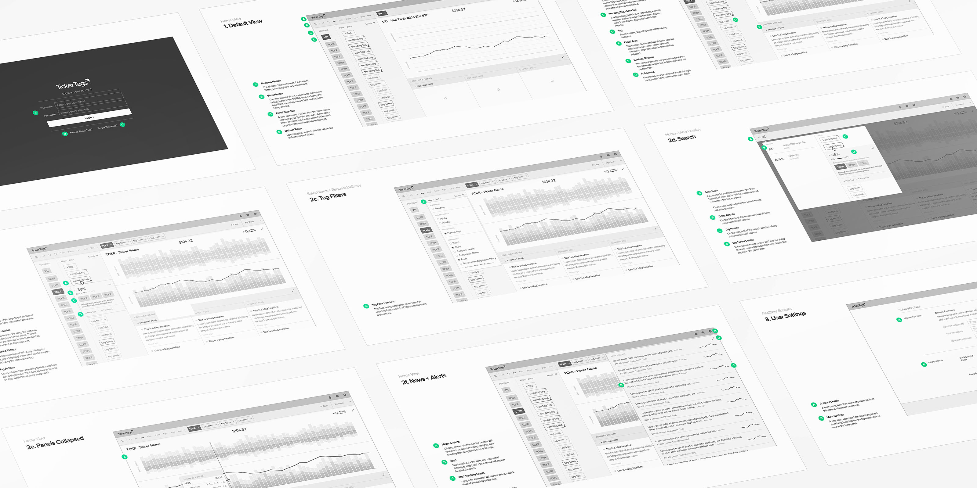 Tickertags Wireframes